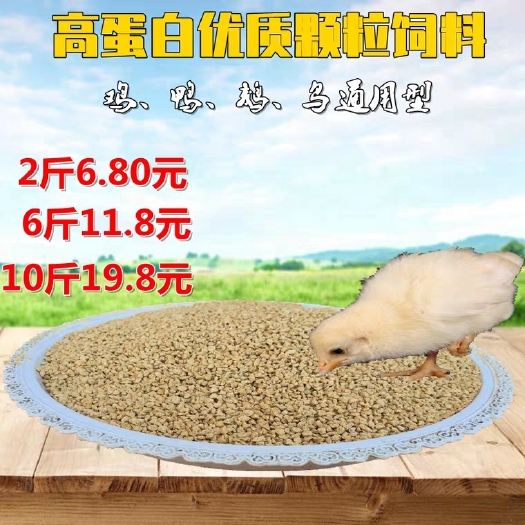 凤台县鸡鸭饲料 鸡饲料颗粒料小鸡开口饲料鸡鸭鹅类家禽细颗粒高蛋白饲料包邮