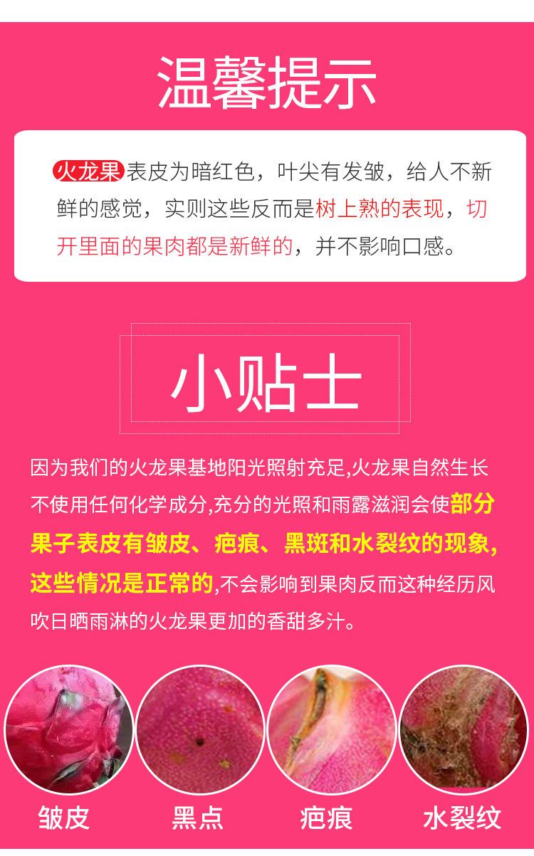 【5斤红心大果】金都1号应季新鲜现摘火龙果一箱也批发精品包