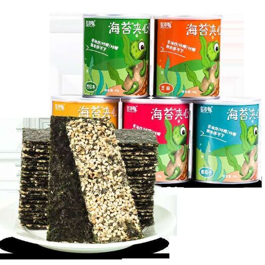 青州市 超市的10元一罐的正品海苔，29.9五罐五种口味，很脆。