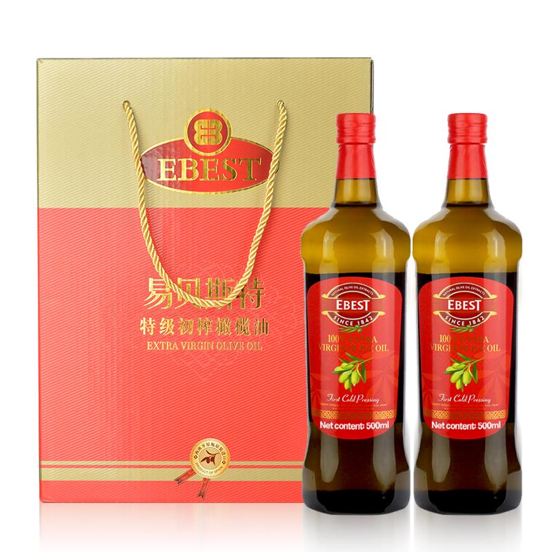 臨沂易貝斯特橄欖油中國紅禮盒500ml*2