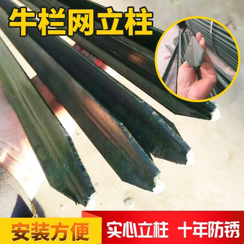 安平县厂家直销实心柱子围栏网铁丝网立柱荷兰网立柱三角立柱