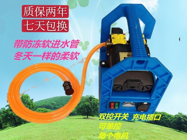 龍口市農(nóng)用智能雙泵手提式打藥機(jī)洗車(chē)清洗機(jī)12V電瓶打藥機(jī)