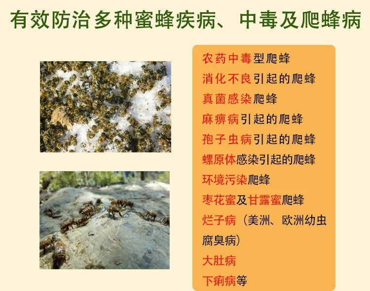 混合型饲料添加剂 蜜蜂爬蜂病蜜蜂中毒蜂幼病烂子病抗病毒免立优专用