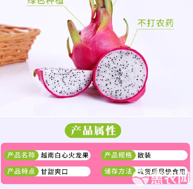 【精选】越南白心火龙果3/10/5斤新鲜当季新鲜水果包邮