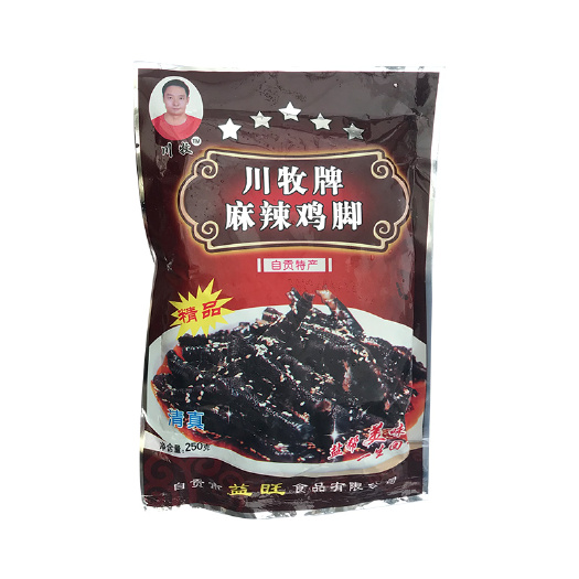 青岛辣鸡爪 川牧牌麻辣鸡脚无骨黑鸡爪250克*40袋川牧脱骨麻辣乌凤