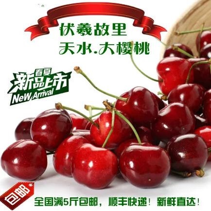 天水萨米脱甘肃天水秦州烟铺山地大樱桃上市，现摘现发特大果冷链包邮