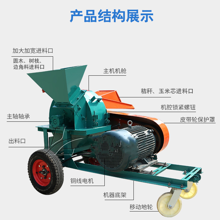 树枝粉碎机  420型树枝 木材粉碎机 秸秆木屑粉碎机