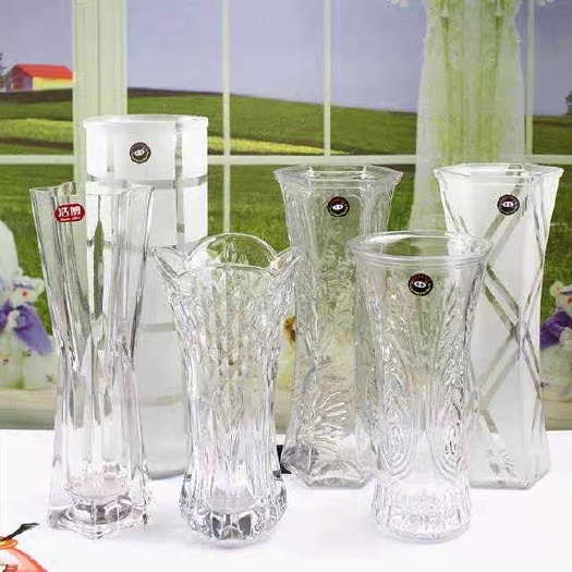 沭阳县包装瓶 六星六角富贵竹花瓶水培植物玻璃透明水晶花瓶摆件客厅插花绿植瓶
