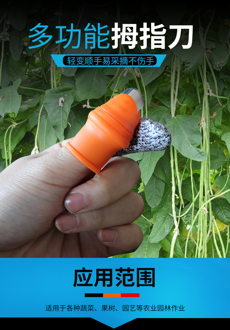  【包邮】拇指刀葡萄辣椒西红柿豆角掐尖采摘拇指套专用刀