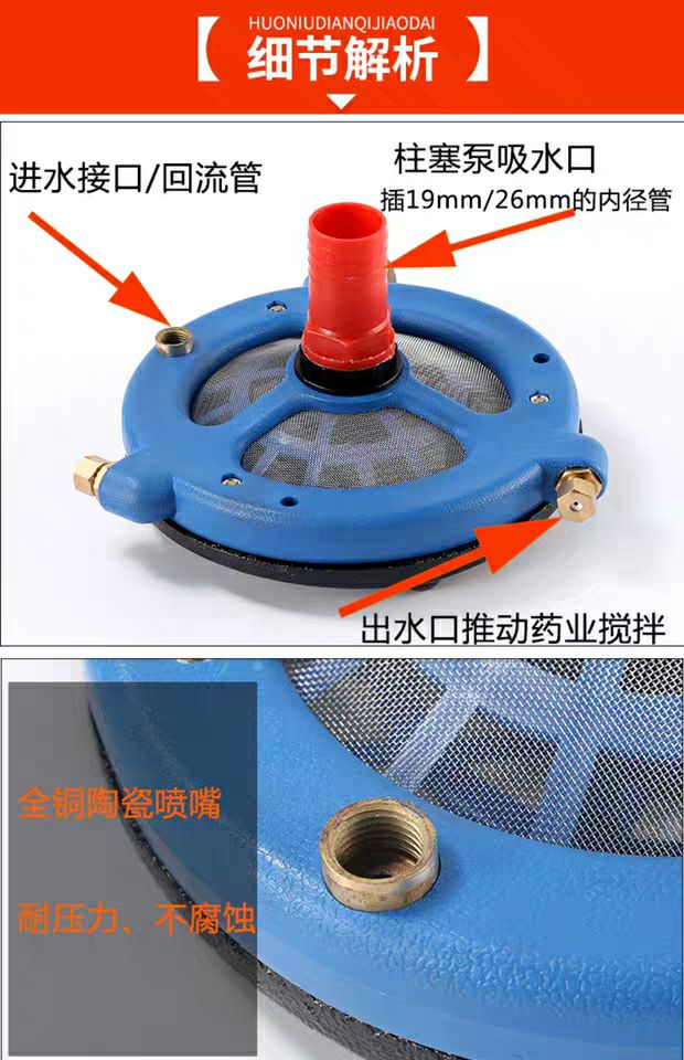 打藥機(jī)噴頭  農(nóng)用打藥泵高壓柱塞泵打藥機(jī)藥水?dāng)嚢杵鬟^(guò)濾網(wǎng)混藥器肥料農(nóng)藥