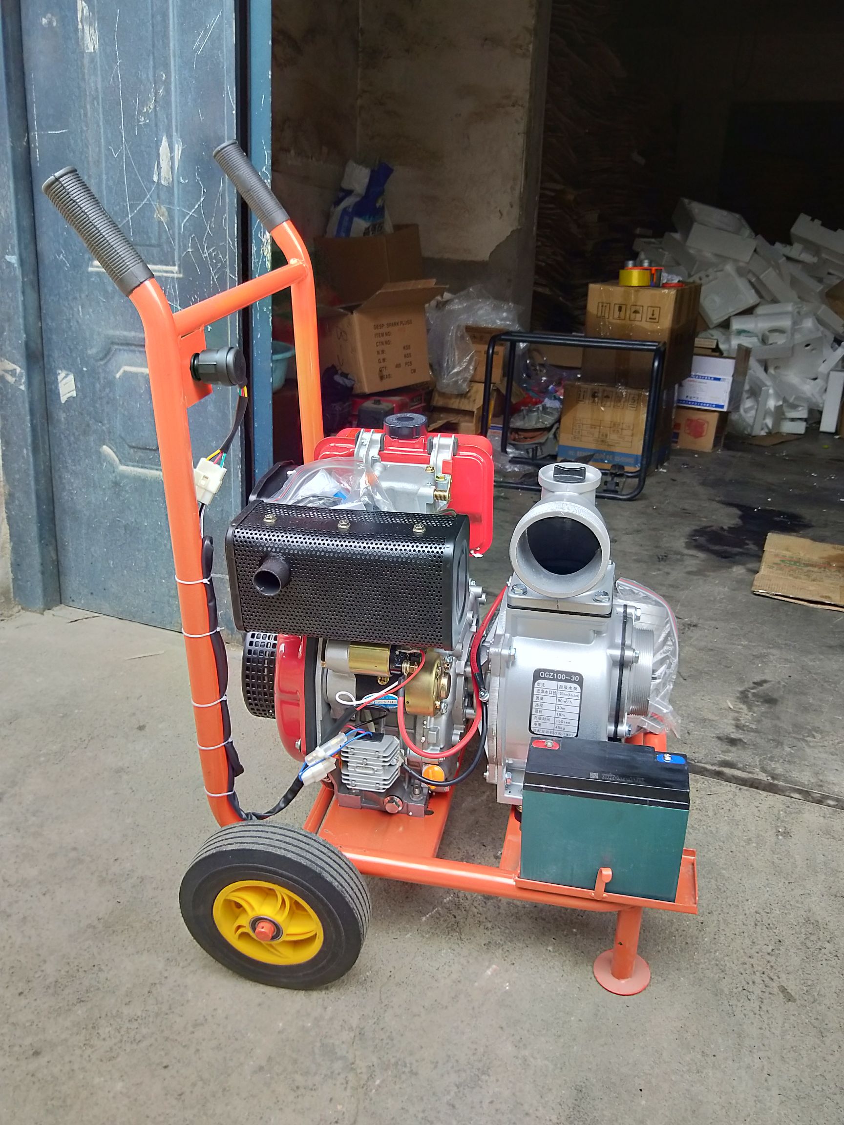临沂普通水泵 178型3寸手推式电启动柴油机抽水机