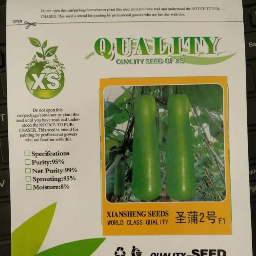 南靖县瓠瓜种子 圣蒲2号  瓜条顺直 表皮绿色 头尾均匀 大棚需授粉