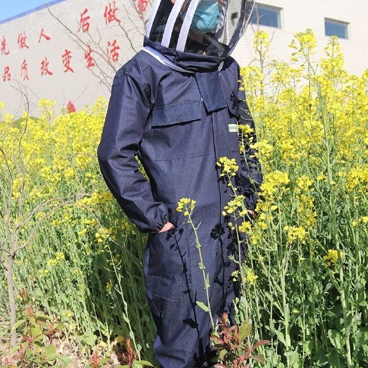 长葛市防蜂服全套透气加厚连体全身蜂衣带蜂帽抓马蜂养蜜蜂专用衣服蜂