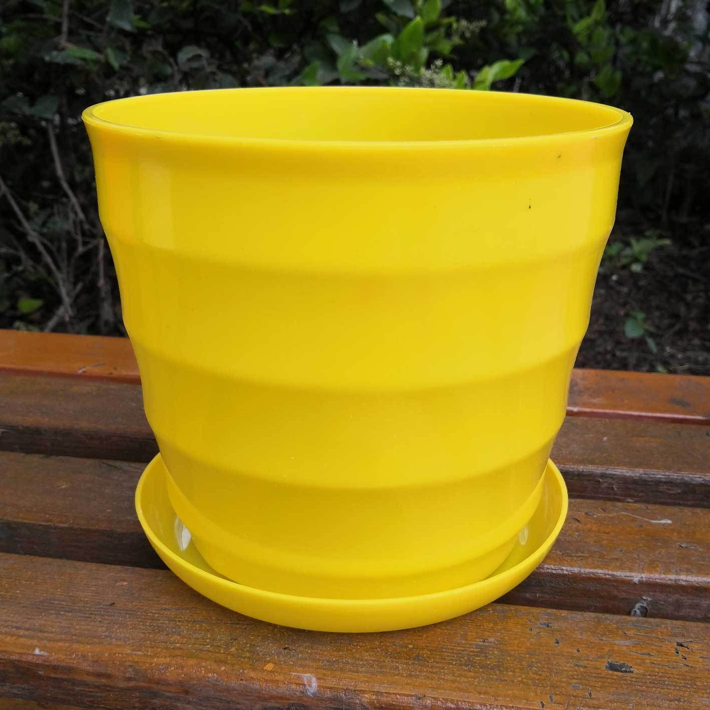  螺纹花盆 彩色高光仿瓷塑料横纹盆 树脂大花盆多肉花盆