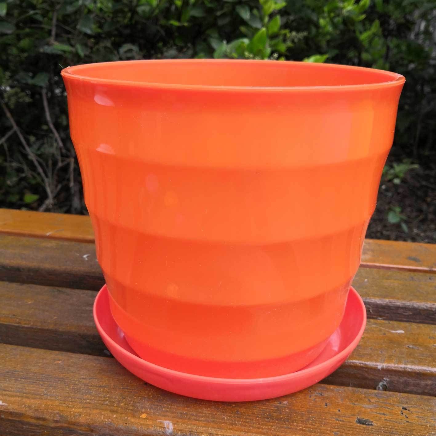  螺纹花盆 彩色高光仿瓷塑料横纹盆 树脂大花盆多肉花盆