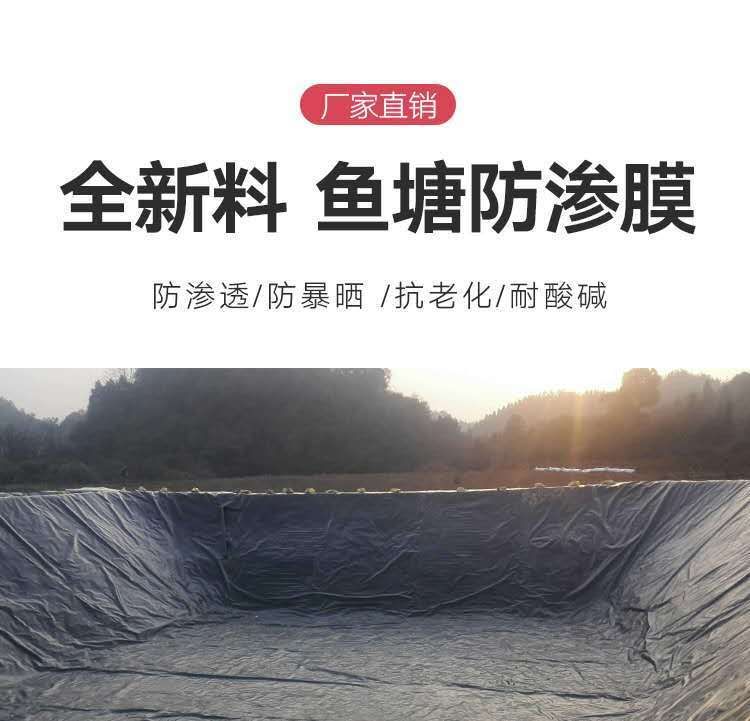  鱼塘防渗膜养殖膜鱼池专用土工膜加厚防漏膜池塘防水布黑色塑料