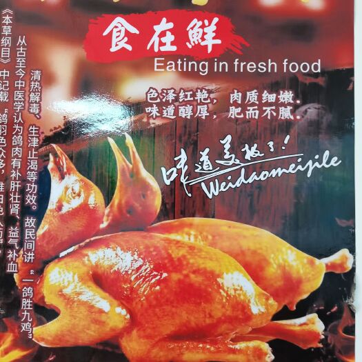 中山市生炸红烧乳鸽，开袋炸，方便、省时省成本，餐饮食材，
