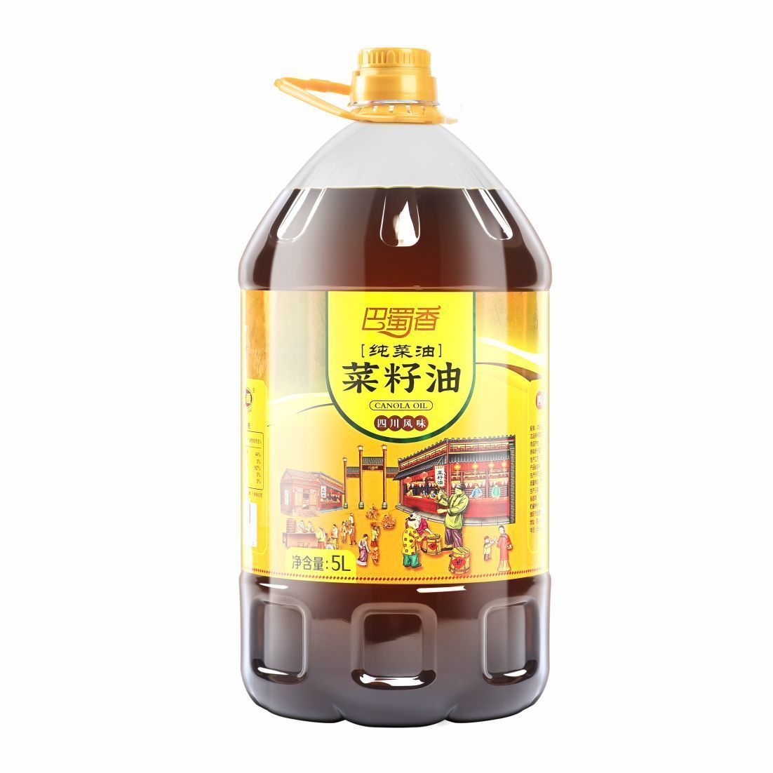 巴蜀香 四川纯菜油菜籽油农家自榨非转基因菜籽油粮油食用油5L