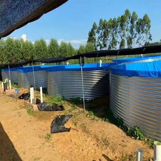 赣州水产养殖箱  圆形镀锌板高密度养殖帆布水池养虾养鱼帆布鱼池蓄水池