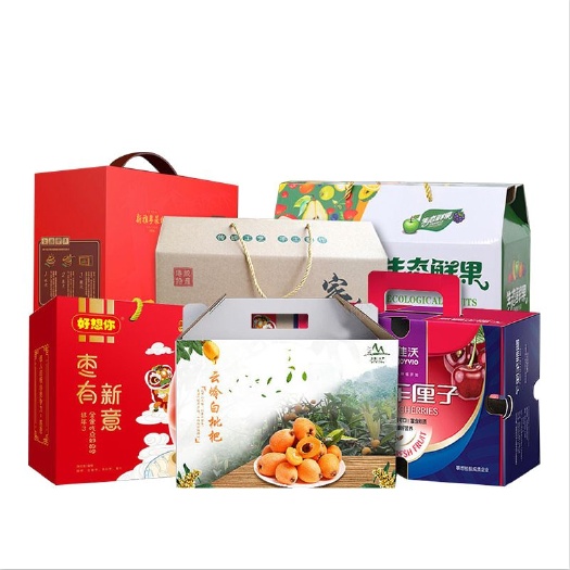 金华水果包装盒 定制批发水果鲜果包装盒 手提上下盖土特产水果盒