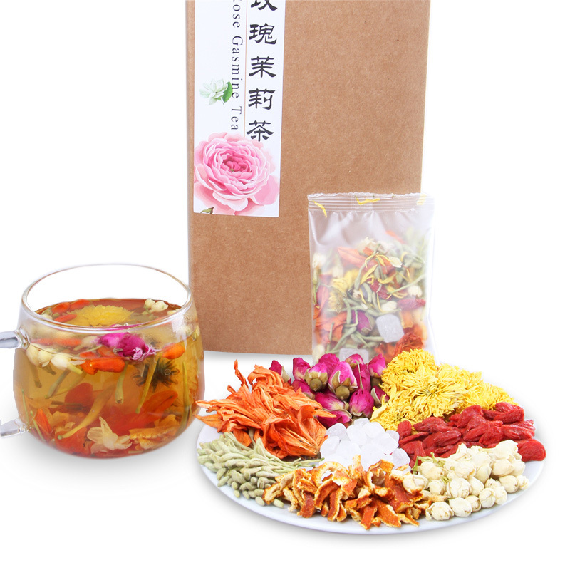 茉莉花茶  玫瑰茉莉茶200克/20包 黄贡菊花 组合花茶百合花金银花茶