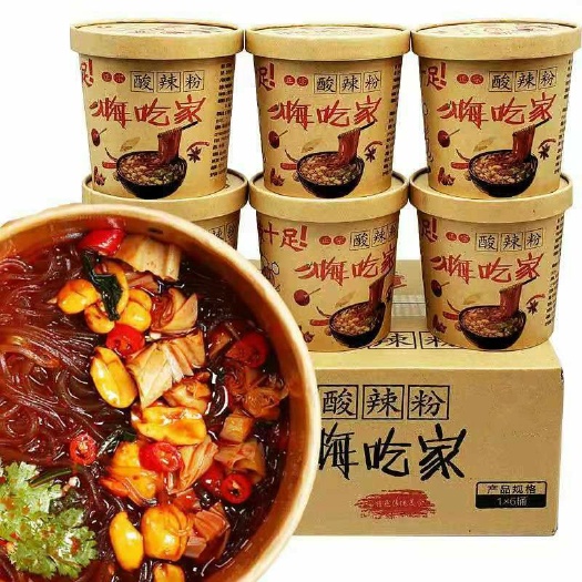长沙 大分量嗨吃家酸辣粉清真一件六桶带六包调味品