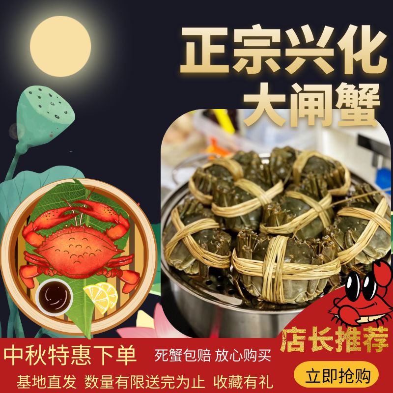 兴化红膏大闸蟹精品4母5公5母6公6母7公8公礼盒批发