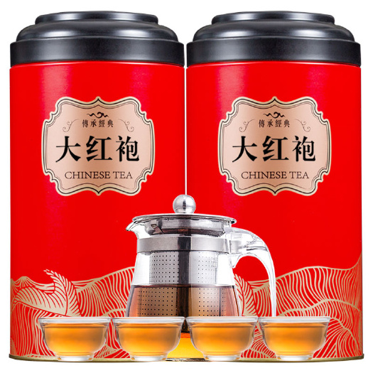 福安市【送一壶四杯】大红袍茶叶武夷岩茶浓香型红茶礼盒散装400g