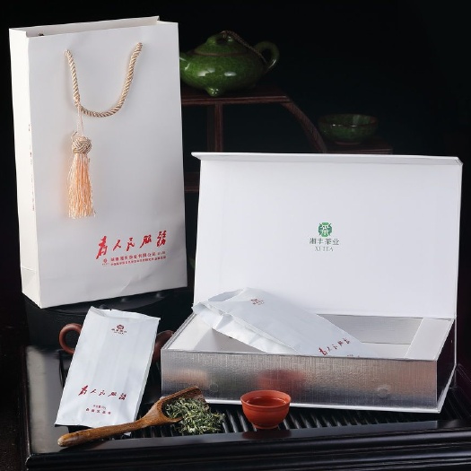 长沙县绿茶 100g湘丰为人民服务手提装