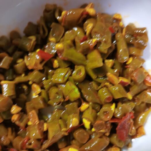 重庆市腌豆角  红油酸辣豆角