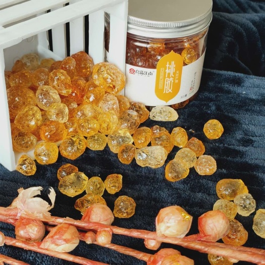 孝感食用桃胶  自家天然桃胶，纯手工修剪，杂质去除率95%，晶莹剔透。