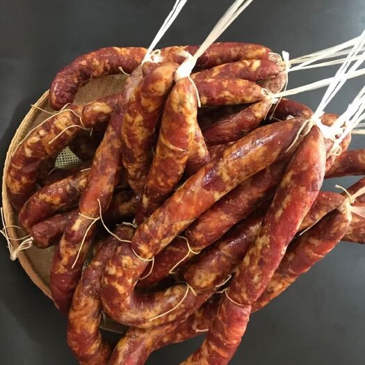 重庆市川味香肠 开州手工鲜肉香肠麻辣味广味香肠一斤起批