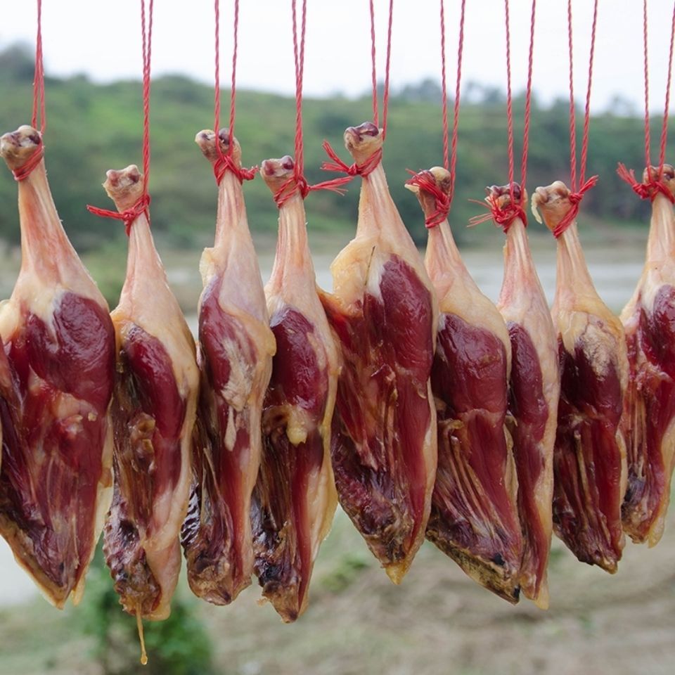 风干腊鸭腿咸鸭腿农家土腊肉咸肉安徽特产批发传统乡下日晒腊鸭腿