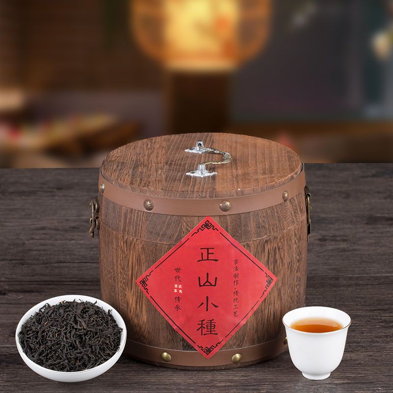 木桶500g罐装武夷大红袍岩茶金骏眉正山小种红茶叶散装礼盒