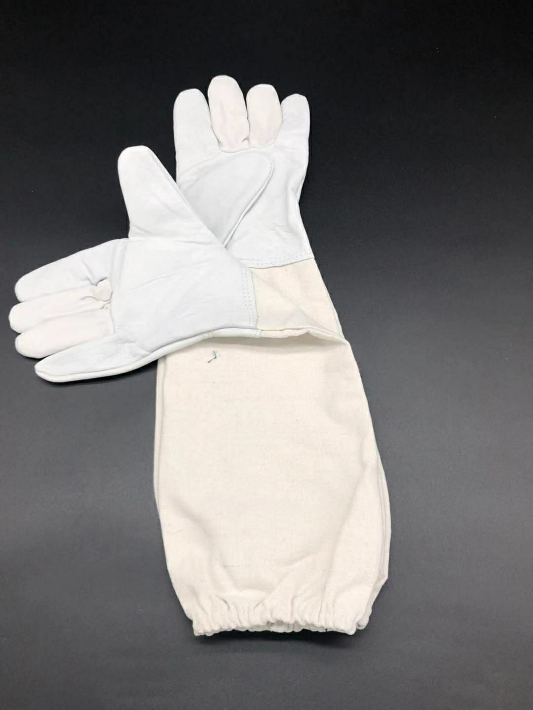 养蜜蜂羊皮手套加厚帆布防蜂手套捉蜂专用养蜂防蜂蛰透气