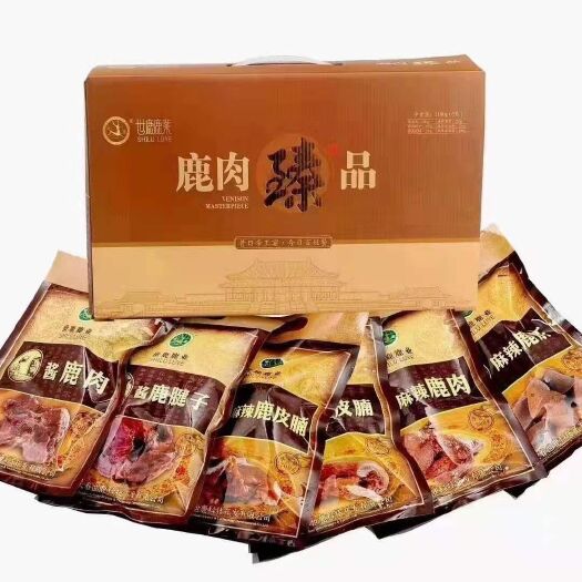 长春鹿肉熟食，一箱六袋，开袋即食，美味，一袋200克