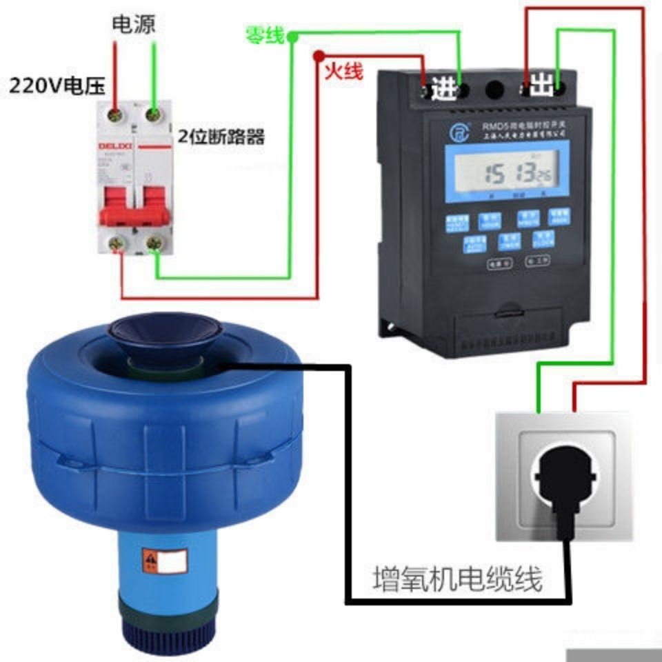 鱼塘增氧机自动定时器 鱼塘养殖排灌鱼塘增氧机浮水泵增氧泵