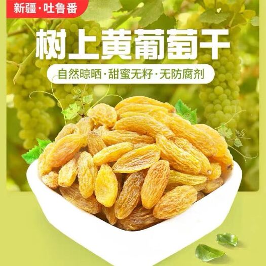 吐鲁番树上黄葡萄干自然晾晒大颗粒新货新疆特产零食干果提子