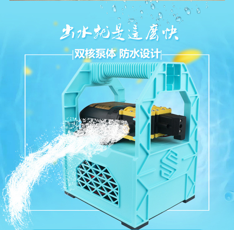 增压泵  浇菜水泵充电自吸泵12v打药泵喷雾器浇花抽水机便携式打药