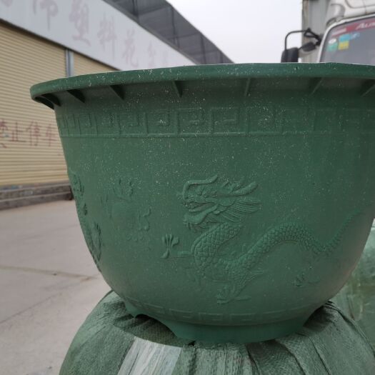 广州花盆  摔不坏加厚龙纹铸料盆
