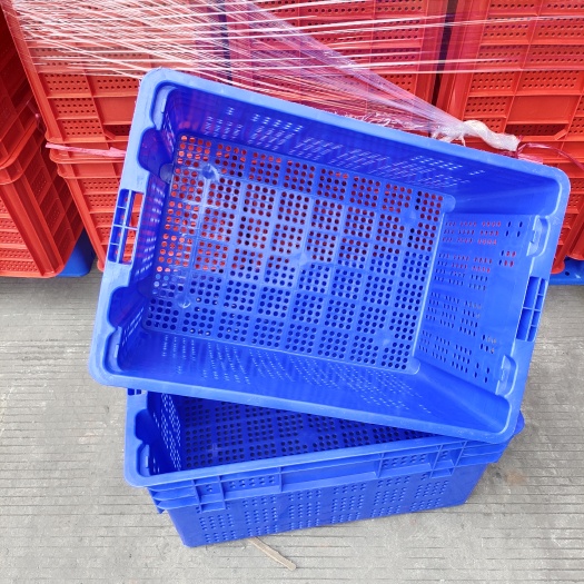 重庆市塑料筐  塑料错位筐透气防潮仓储装蔬菜水果可重叠堆放自带把手