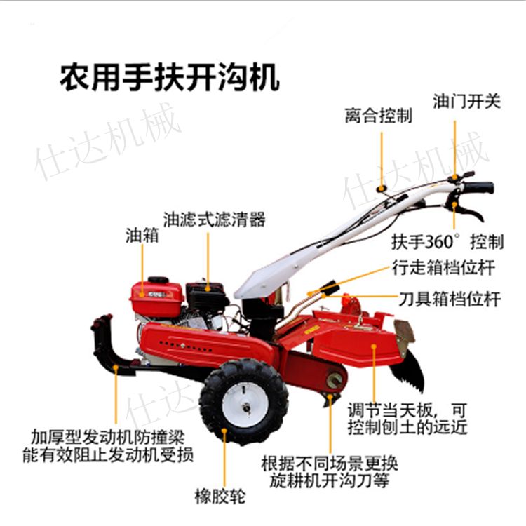 開溝犁地多功能微耕機(jī) 大棚松土除草旋耕機(jī)