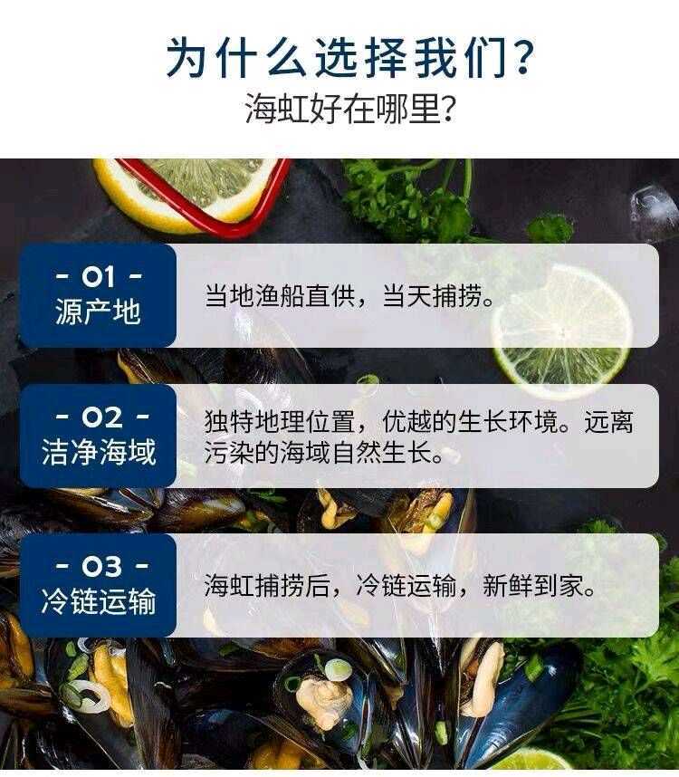 鲜活现捕现发海虹青口贝淡菜码头源产地批发