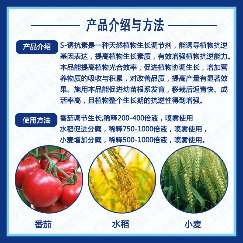 龙蟒福生五抗王S-诱抗素0.1%水稻增加分蘖促生长植物生长调