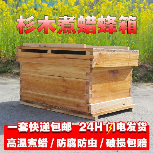 长葛市 煮蜡蜂箱标准蜜蜂蜂巢箱全套杉木十框中蜂意蜂平箱养蜂工具包邮