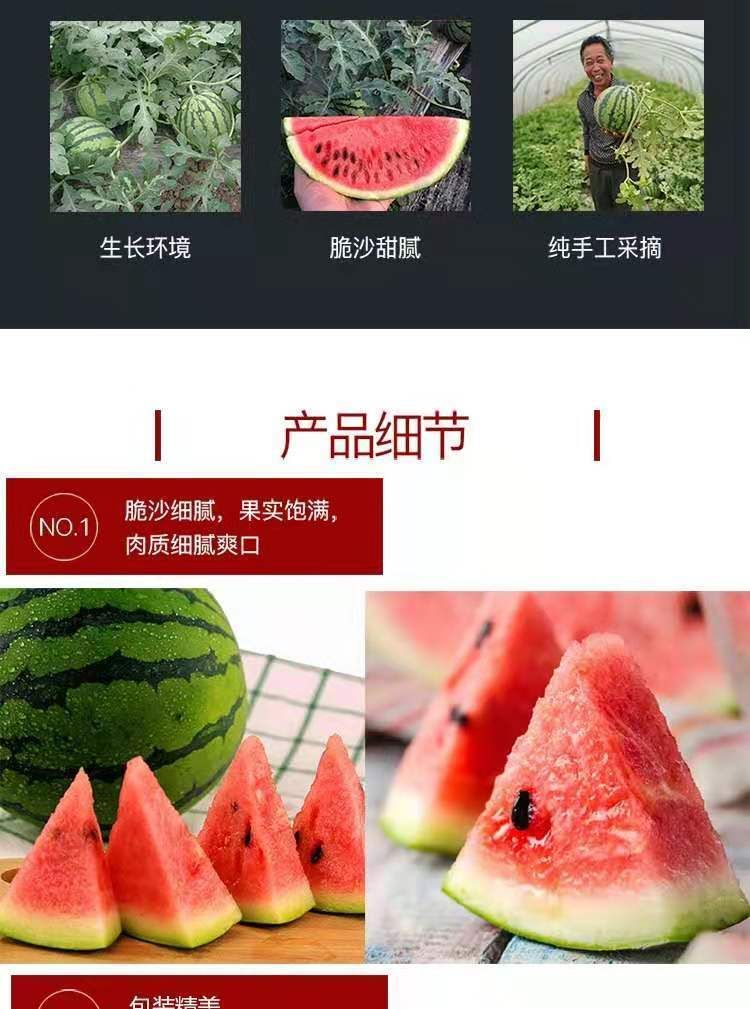 现摘新鲜8424冰糖麒麟西瓜薄皮无籽有籽清甜多汁批发包邮