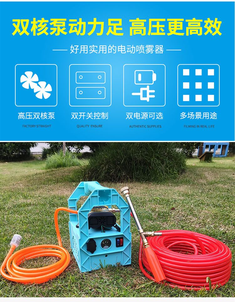 打药机  喷雾机  农用电动喷雾器手提式充电果树抽水洗车机高