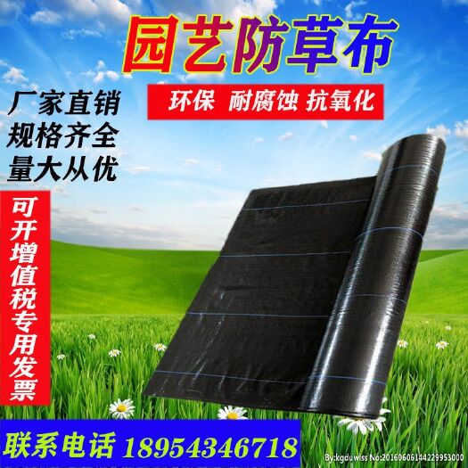 无棣县防草布  PE园艺地布农用大棚园林果树遮草布盖草席保湿除草黑