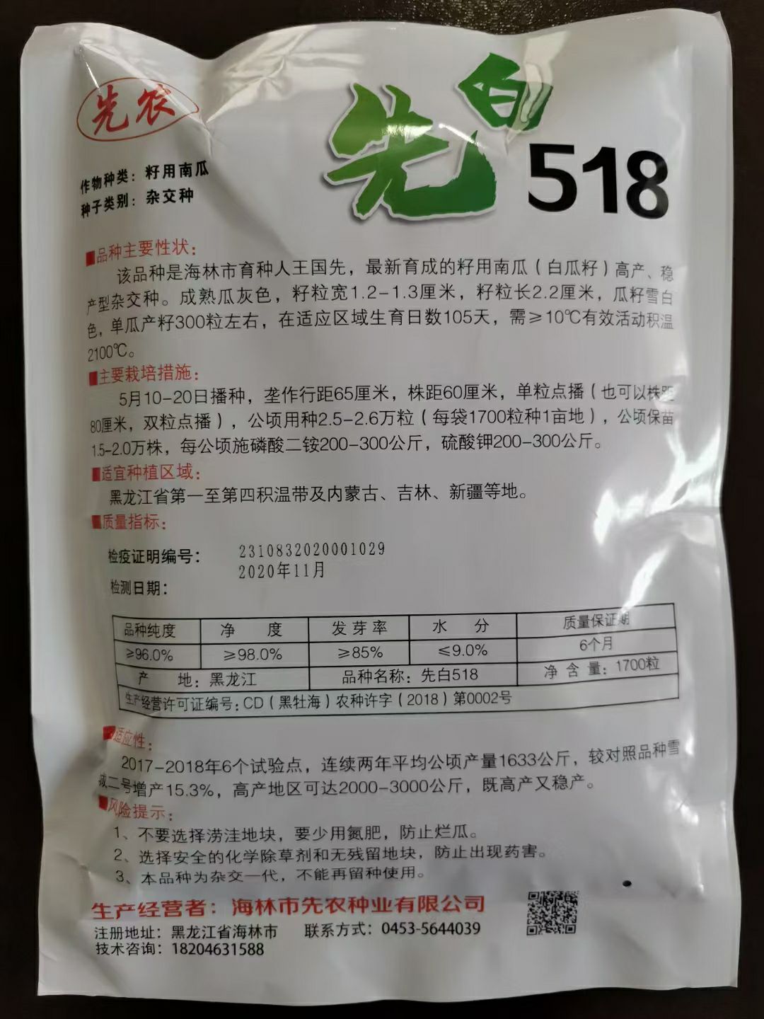 南瓜种子  新品种多籽南瓜种先白518白瓜子南瓜籽籽用南瓜南