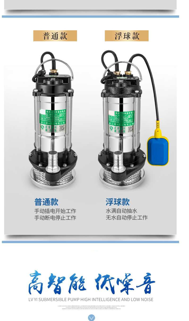 220V不锈钢农用深井泵家用自吸泵水井小型潜水泵高扬程抽水泵